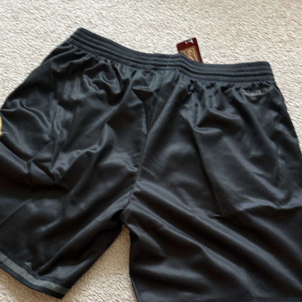 Mitchell & Ness Black and Gold Athletic Shorts - Picture 6 of 7